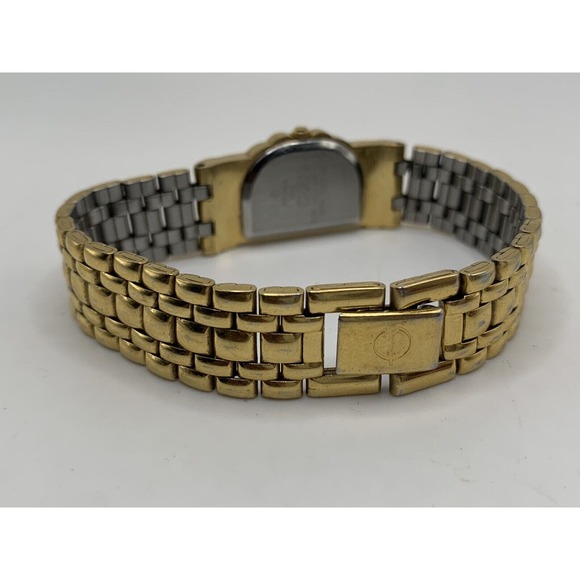Vintage Elgin Trapezoid Asymmetrical Face Black Dial Gold Tone Bracelet Watch - Picture 6 of 9